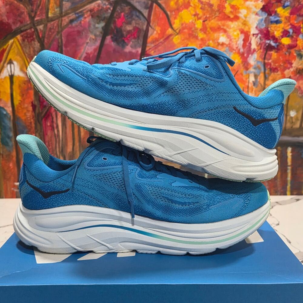 Hoka One M Clifton 10 Skyward Blue Size 12 2E Wide Men's 1162032 HSK Running - Picture 6 of 11